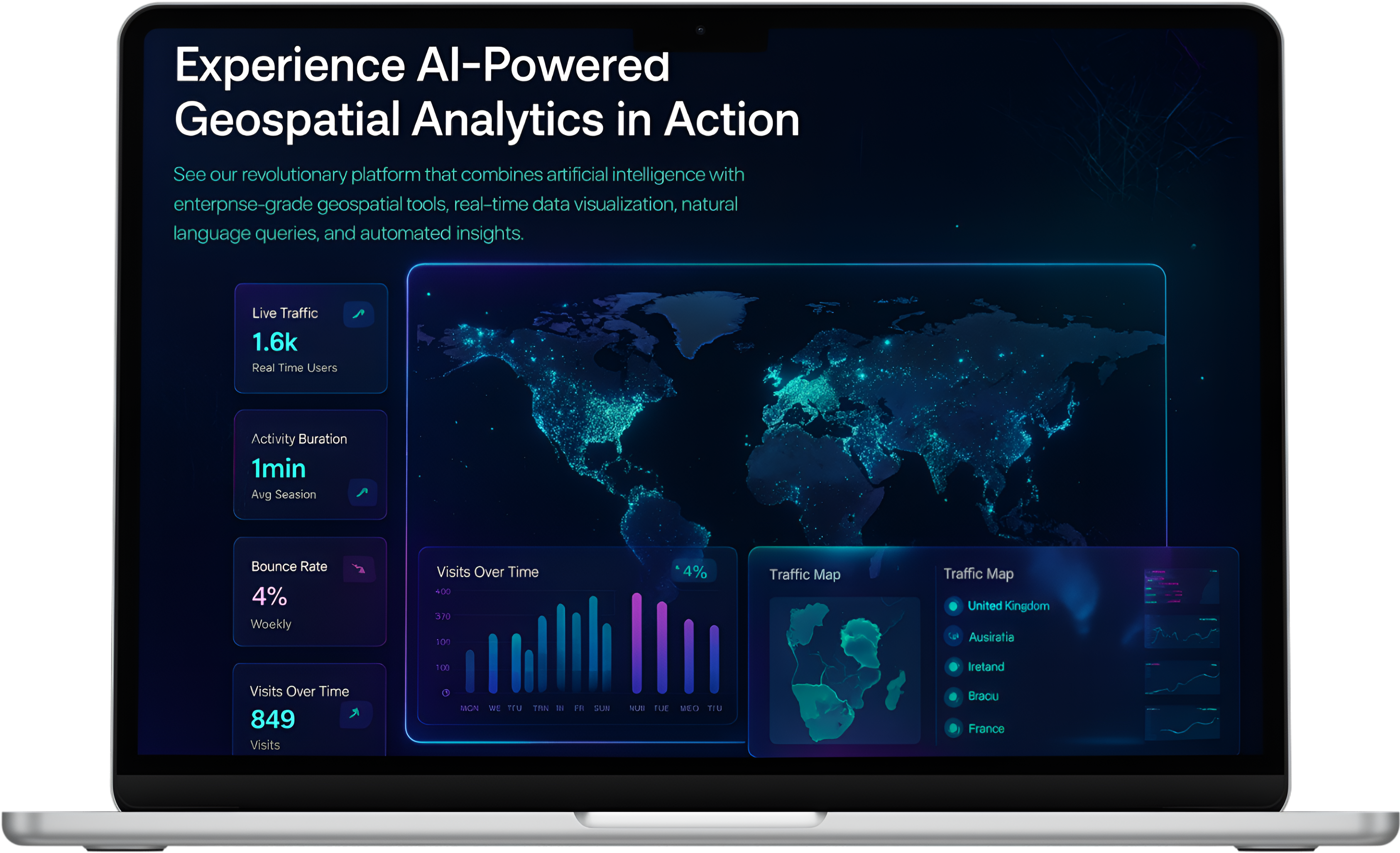 AI-Powered Geospatial Analytics with World Map Dashboard